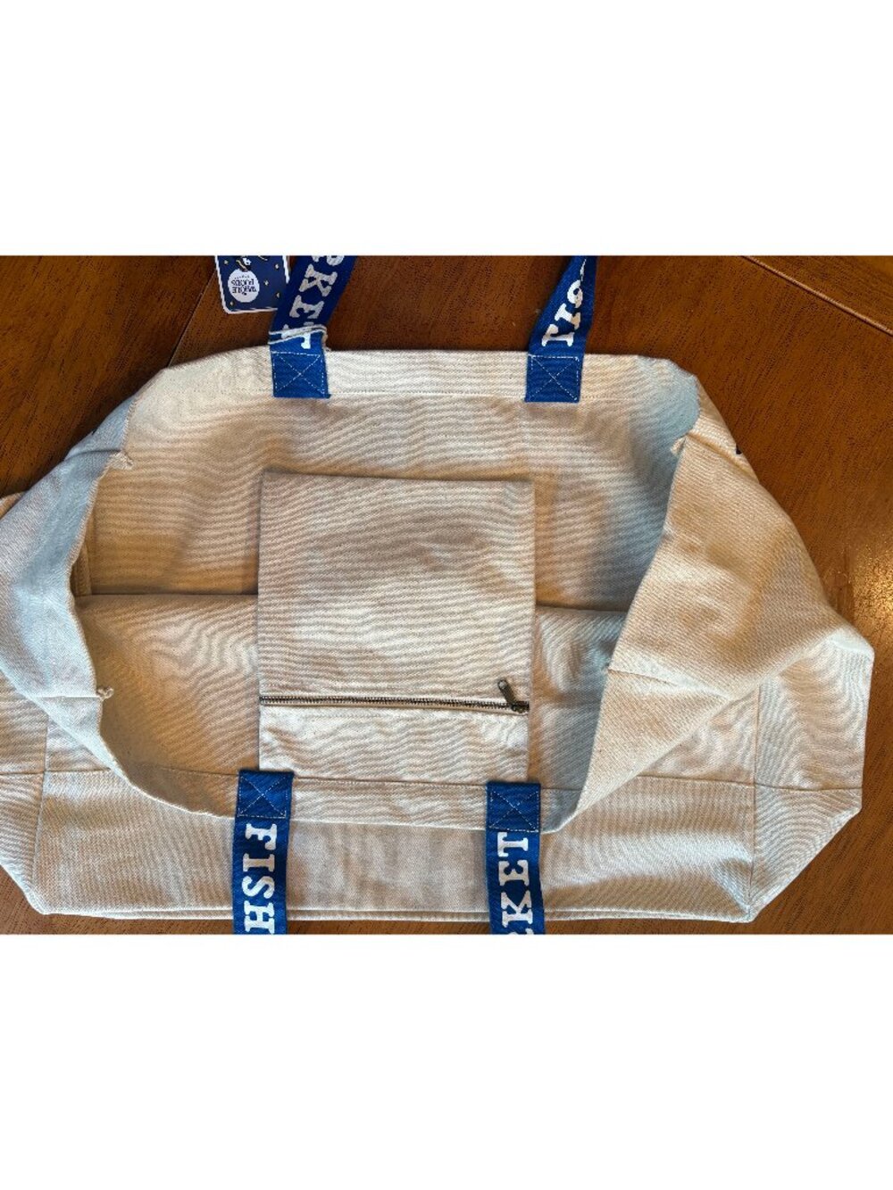 Whole Foods "Fishwife" Canvas Tote, large size NWT - Picture 3 of 3
